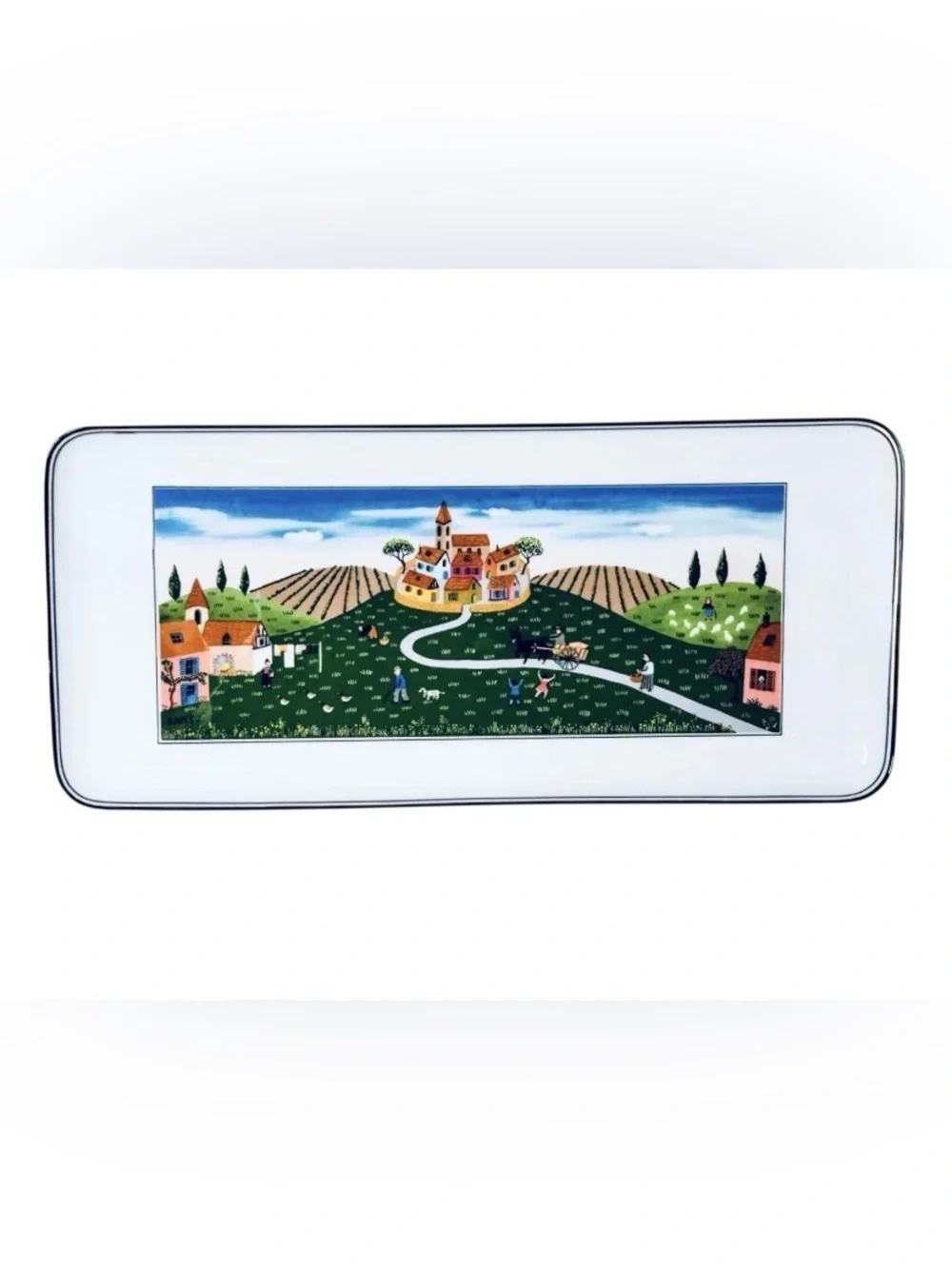 Villeroy & Boch Design Naif sandwich tray village scene by artist Gérard Laplau